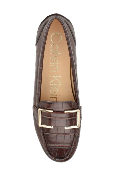 Calvin Klein Lydia Driving Shoe In Dark Brown