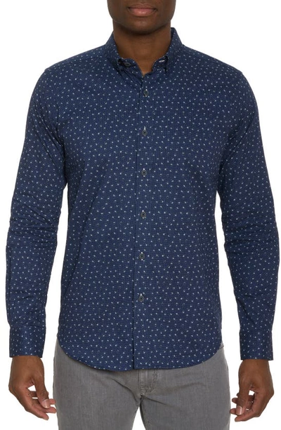 Shop Robert Graham Jilani Paisley Cotton Button-up Shirt In Navy