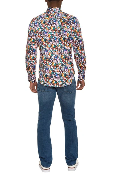 Shop Robert Graham Como Paisley Stretch Cotton Button-up Shirt In Blue Multi
