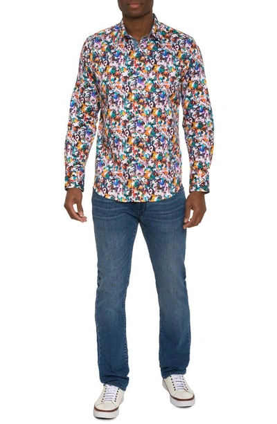 Shop Robert Graham Como Paisley Stretch Cotton Button-up Shirt In Blue Multi