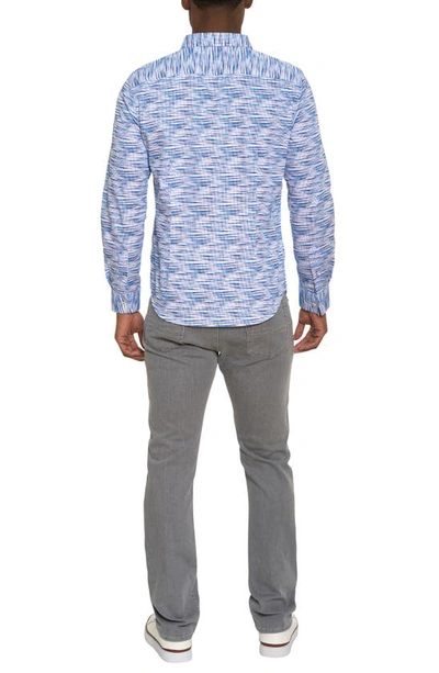 Shop Robert Graham Moretti Stripe Cotton Button-down Shirt In Blue