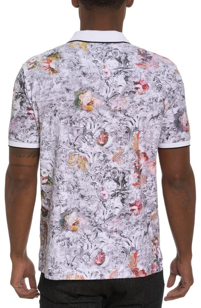 Shop Robert Graham Roaring Floral Cotton Polo In White