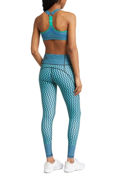 Shop Sweaty Betty Print Power Workout 7/8 Pocket Leggings In Green Geo Print