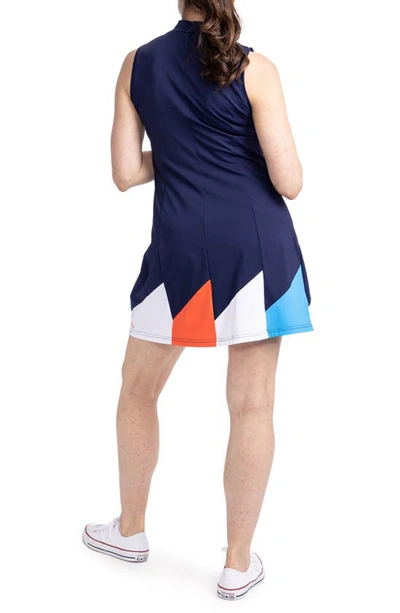 Shop Kinona Helping Wind Sleeveless Dress In Navy