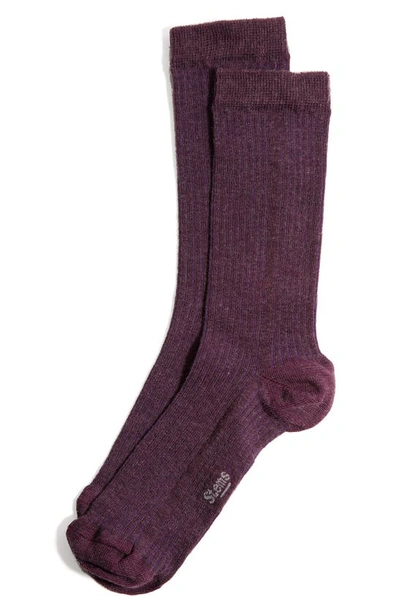 Shop Stems Cotton & Cashmere Blend Crew Socks In Mauve
