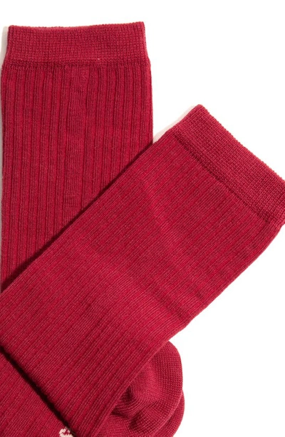 Shop Stems Cotton & Cashmere Blend Crew Socks In Red