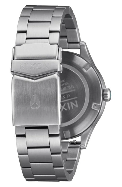 Shop Nixon Sentry Solar Bracelet Watch, 40mm In Silver / Jasper