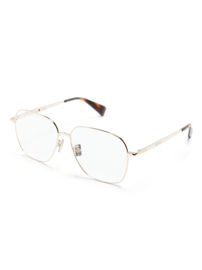 Shop Kenzo Metal Round-frame Glasses In Gold