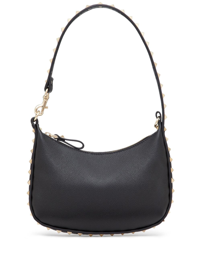 Shop Valentino Rockstud Leather Mini Bag In Black