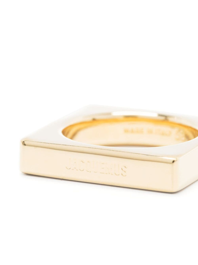 Shop Jacquemus La Bague Carre Ring In Gold