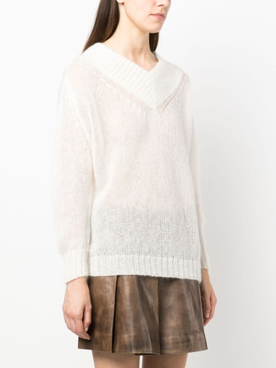 Forte Forte Open-knit Mohair-blend Jumper In Neutrals
