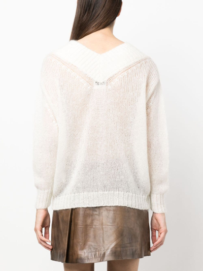 Forte Forte Open-knit Mohair-blend Jumper In Neutrals
