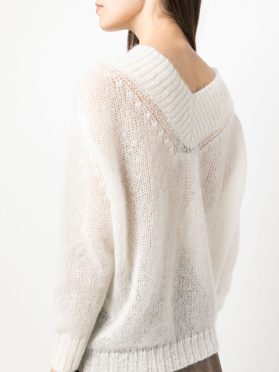 Forte Forte Open-knit Mohair-blend Jumper In Neutrals