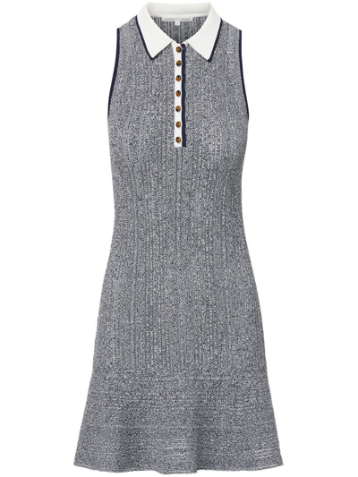 Shop Veronica Beard Nyle Knitted Minidress In Blue
