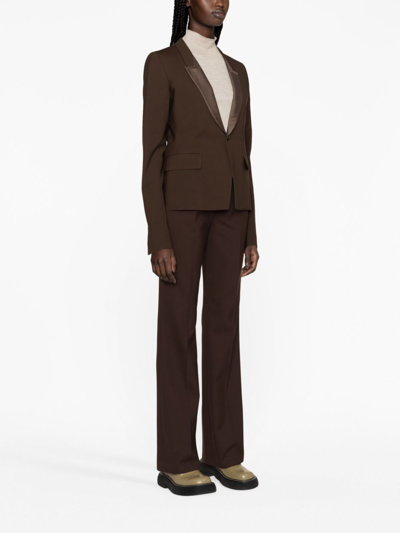 Shop Rick Owens Shawl-lapels Single-breasted Blazer In Brown