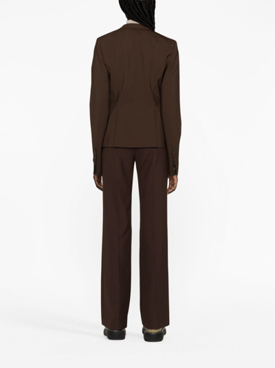 Shop Rick Owens Shawl-lapels Single-breasted Blazer In Brown