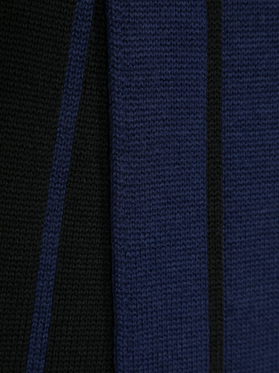 Moschino Intarsia-logo Wool Scarf In Blue