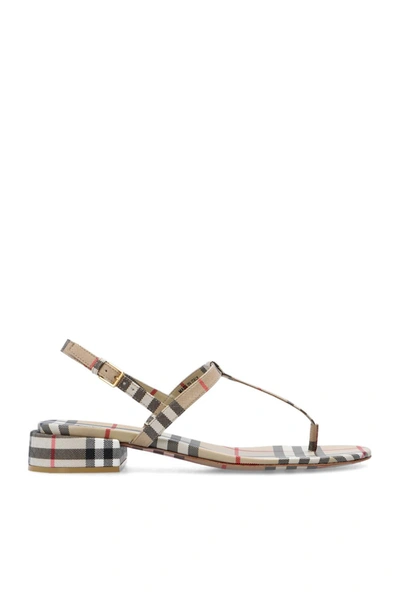 Shop Burberry Sandals With A Check Pattern In Default Title