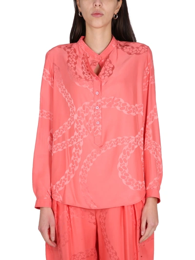 Shop Stella Mccartney Silk Blend Shirt In Bubblegum