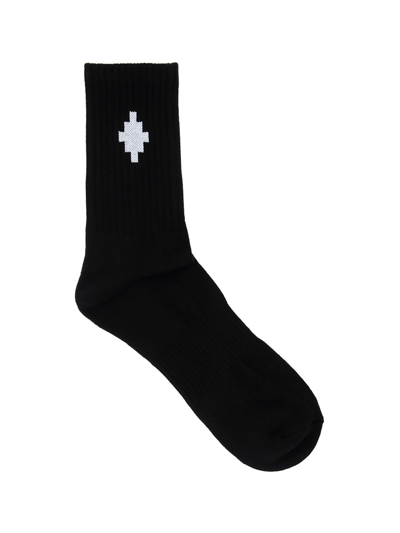 Shop Marcelo Burlon County Of Milan Short Socks In Black White