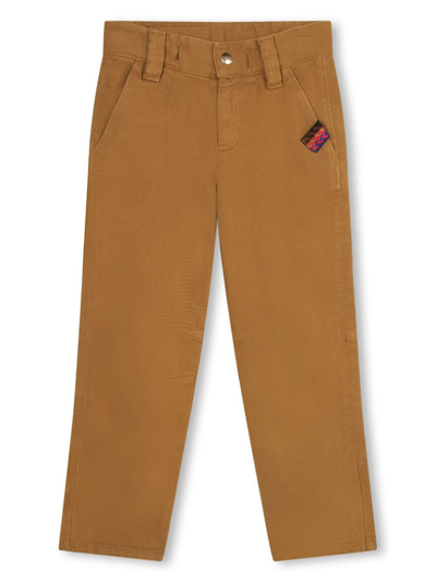 Shop Lanvin Pantalone Chino Con Applicazione In Beige