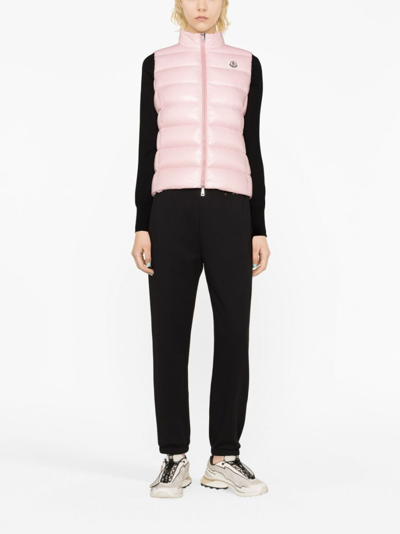 Shop Moncler Ghany Logo-patch Down Gilet In Pink