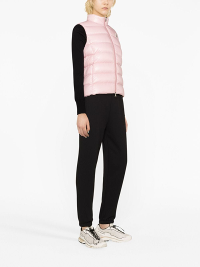 Shop Moncler Ghany Logo-patch Down Gilet In Pink