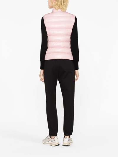 Shop Moncler Ghany Logo-patch Down Gilet In Pink