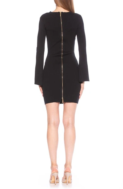 Shop Alexia Admor Sienna Long Sleeve Rib Knit Dress In Black