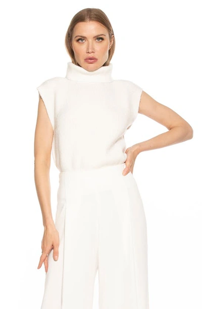 Alexia Admor Jaylani Sleeveless Turtleneck Sweater In Ivory