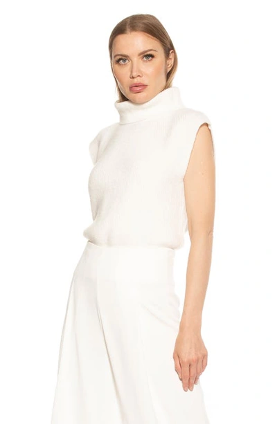Alexia Admor Jaylani Sleeveless Turtleneck Sweater In Ivory
