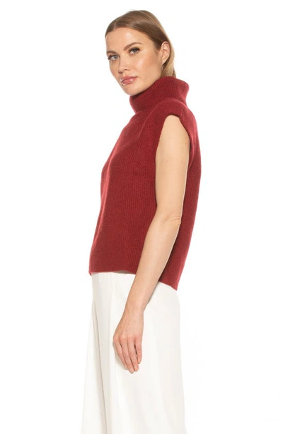Shop Alexia Admor Jaylani Sleeveless Turtleneck Sweater In Burgundy