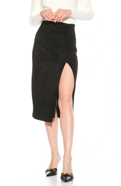 Shop Alexia Admor Zayla Faux Suede Pencil Skirt In Black