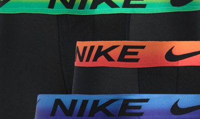 Shop Nike 3-pack Dri-fit Essential Micro Boxer Briefs In Black/ Gradient