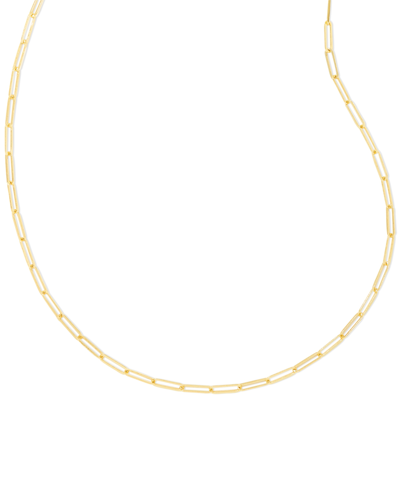 Kendra Scott 14k Gold-plated Paperclip Chain Necklace, 18" + 3" Extender In Gold Metal