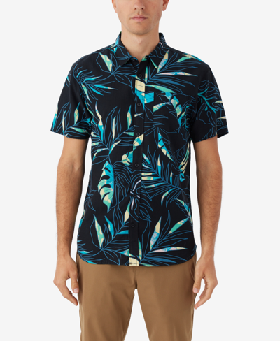 Shop O'neill Men's Oasis Standard-fit Botanical-print Button-down Shirt In Black