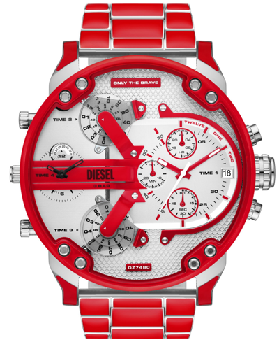 Shop Diesel Men's Mr. Daddy 2.0 Quartz Chronograph Red Stainless Steel Watch 57mm
