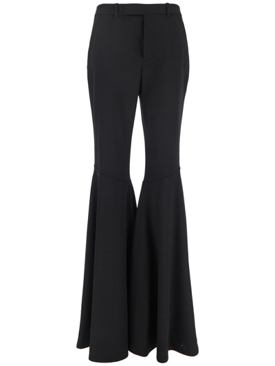 Shop Saint Laurent Flared Pants In Black