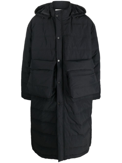 Shop Henrik Vibskov Tabasco Padded Hooded Coat In Black