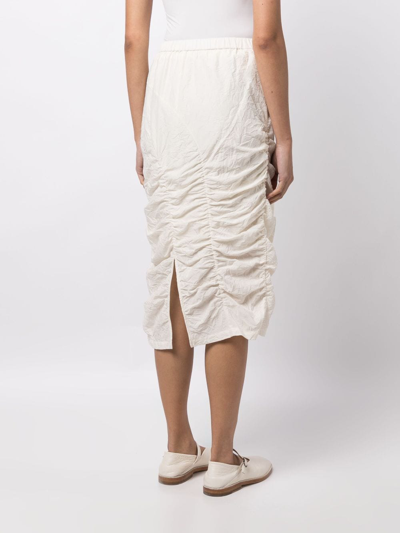 Shop Renli Su Novella Ruched Midi Skirt In White