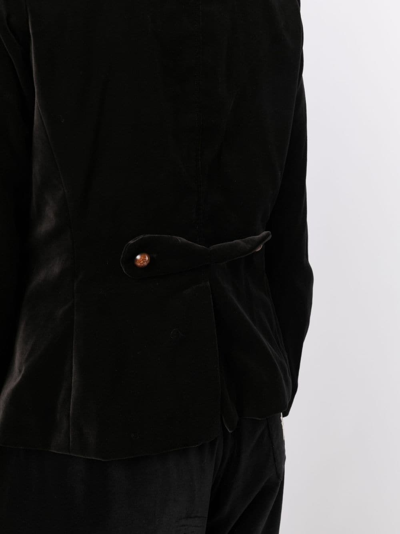 Shop Renli Su Edwina Velvet-effect Cotton Jacket In Black
