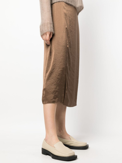 Shop Theory Wrap Midi Skirt In Brown