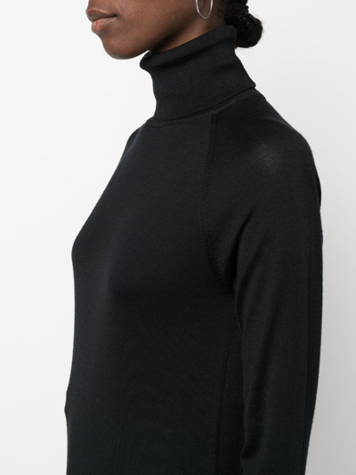 Shop Armarium Roll-neck Long-sleeve Knitted Top In Black