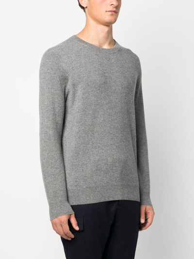 Brunello Cucinelli Round Neck Jumper In Comfortable Cotton Blend In Grey