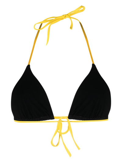 Shop Dsquared2 X Pac-man Triangle Bikini Top In Black