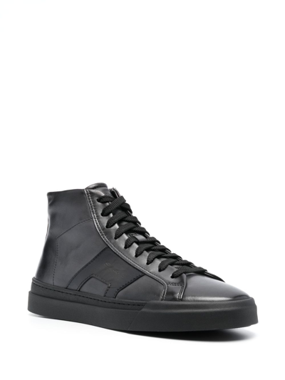 Santoni Gonu High-top Sneakers In Black