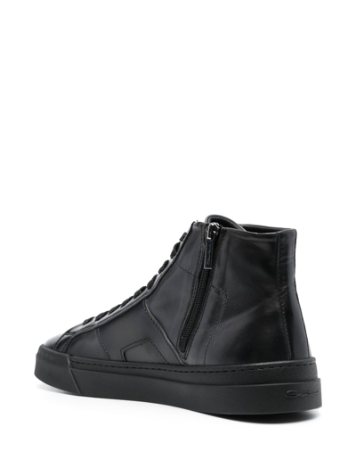 Santoni Gonu High-top Sneakers In Black