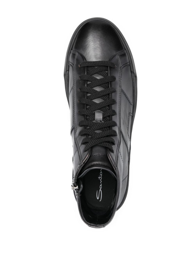 Santoni Gonu High-top Sneakers In Black