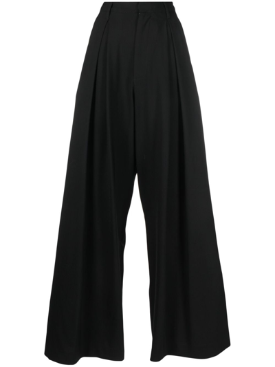 Shop Giuseppe Di Morabito High-waist Wool-blend Trousers In Black