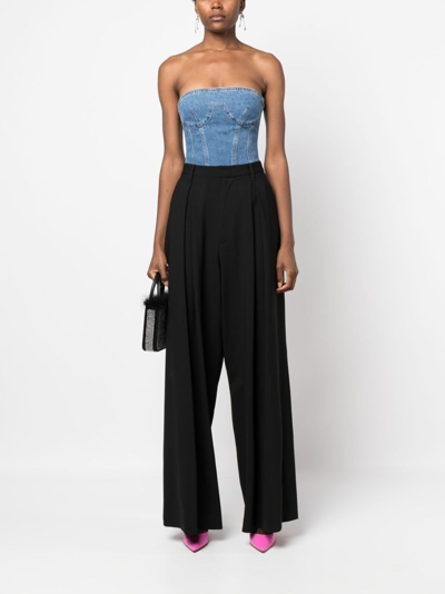 Shop Giuseppe Di Morabito High-waist Wool-blend Trousers In Black